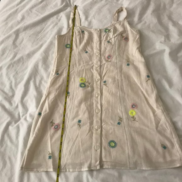 UO Aiden Embroidered Button-Front Mini Dress - Picture 7 of 12